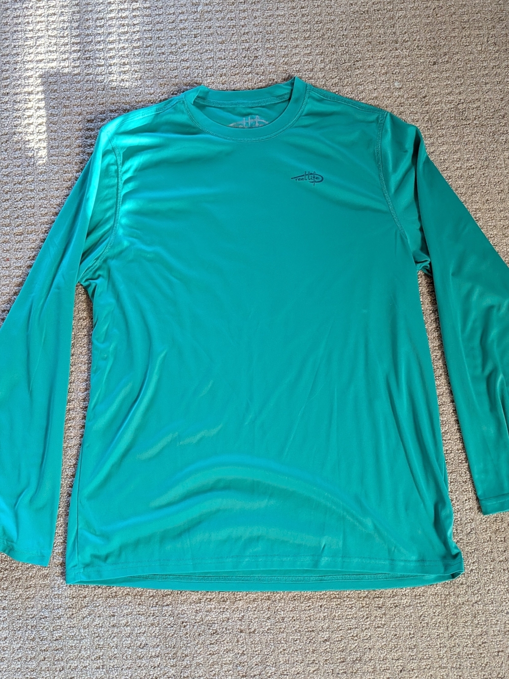 Reel Life Men's Long-Sleeve Crew - Teal Green....Large